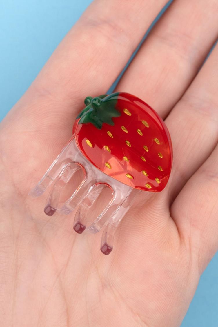 Haarklammer Erdbeere Mini