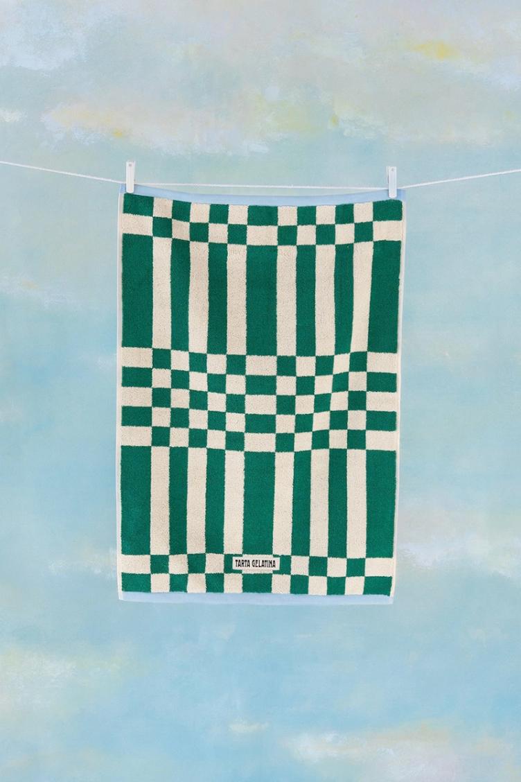 Badetuch klein Stripe green