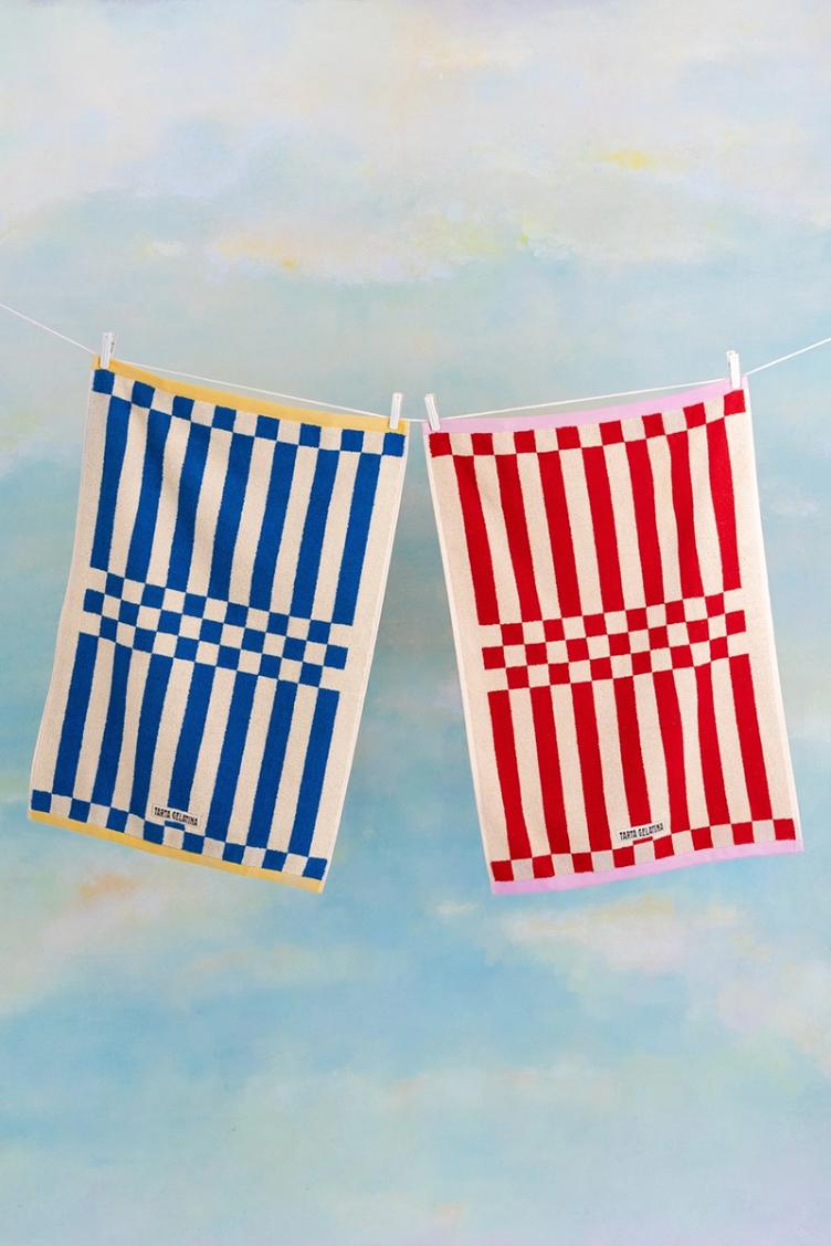 Badetuch klein Stripe red - 0