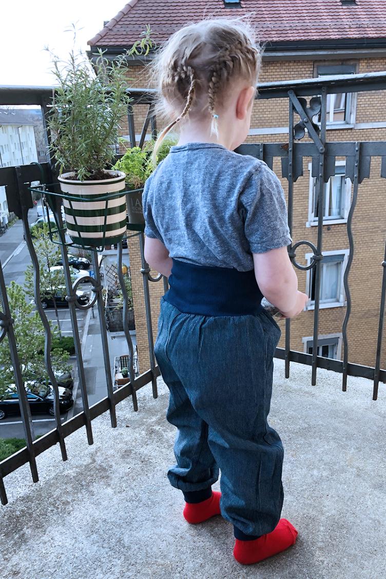 Baumwollehose Steppstreifen - 0