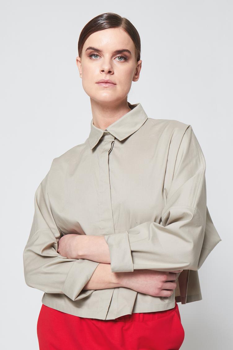 Bluse cropped plain