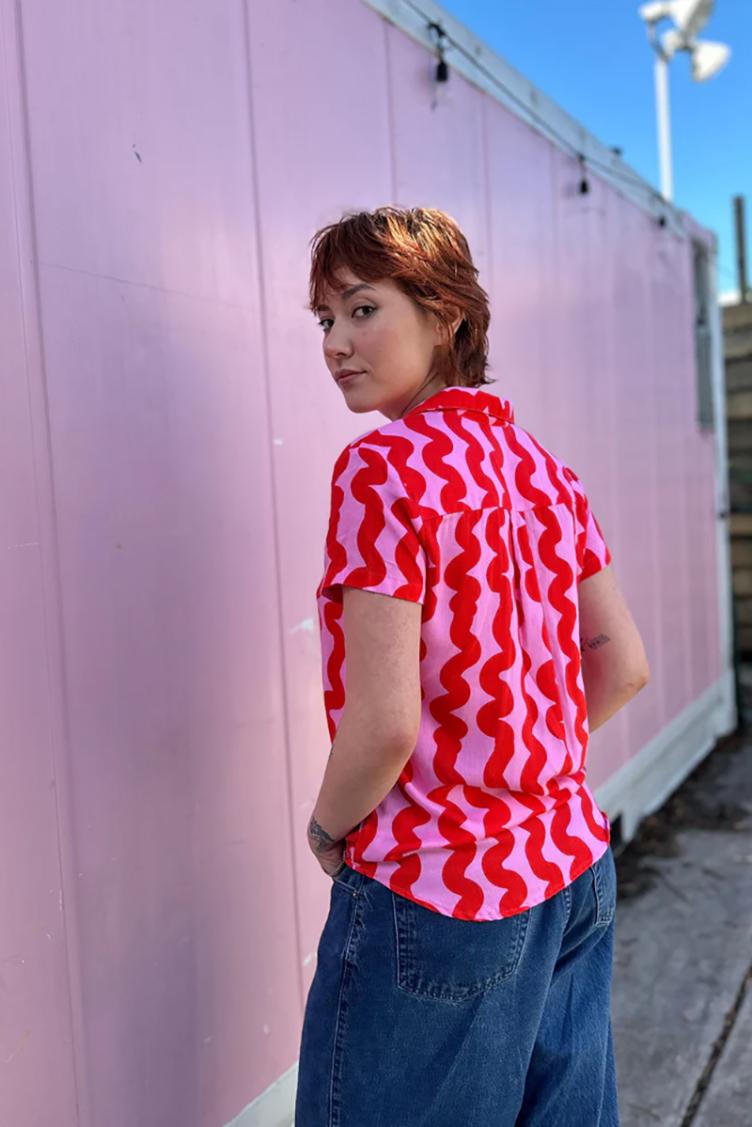 Bluse Joyce Pink Squiggle - 1