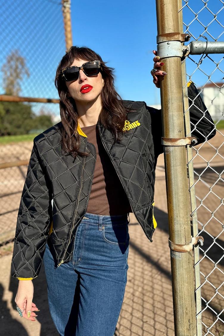 Bomber Jacket black/yellow