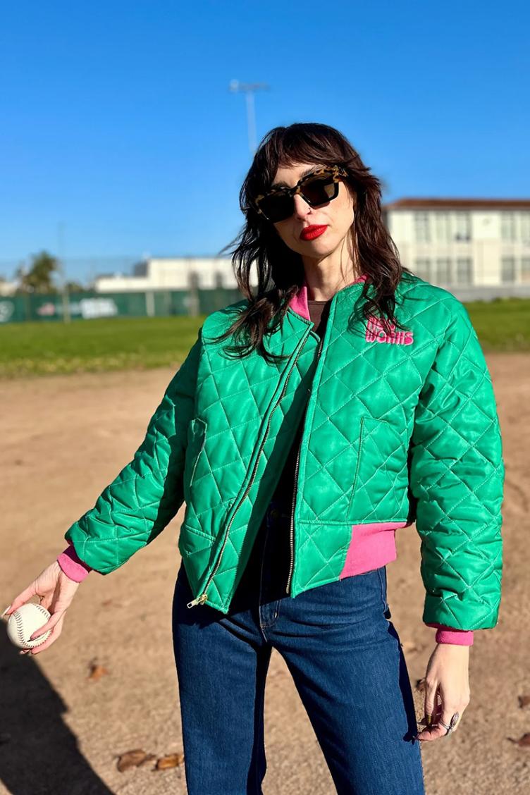 Bomber Jacket green/pink