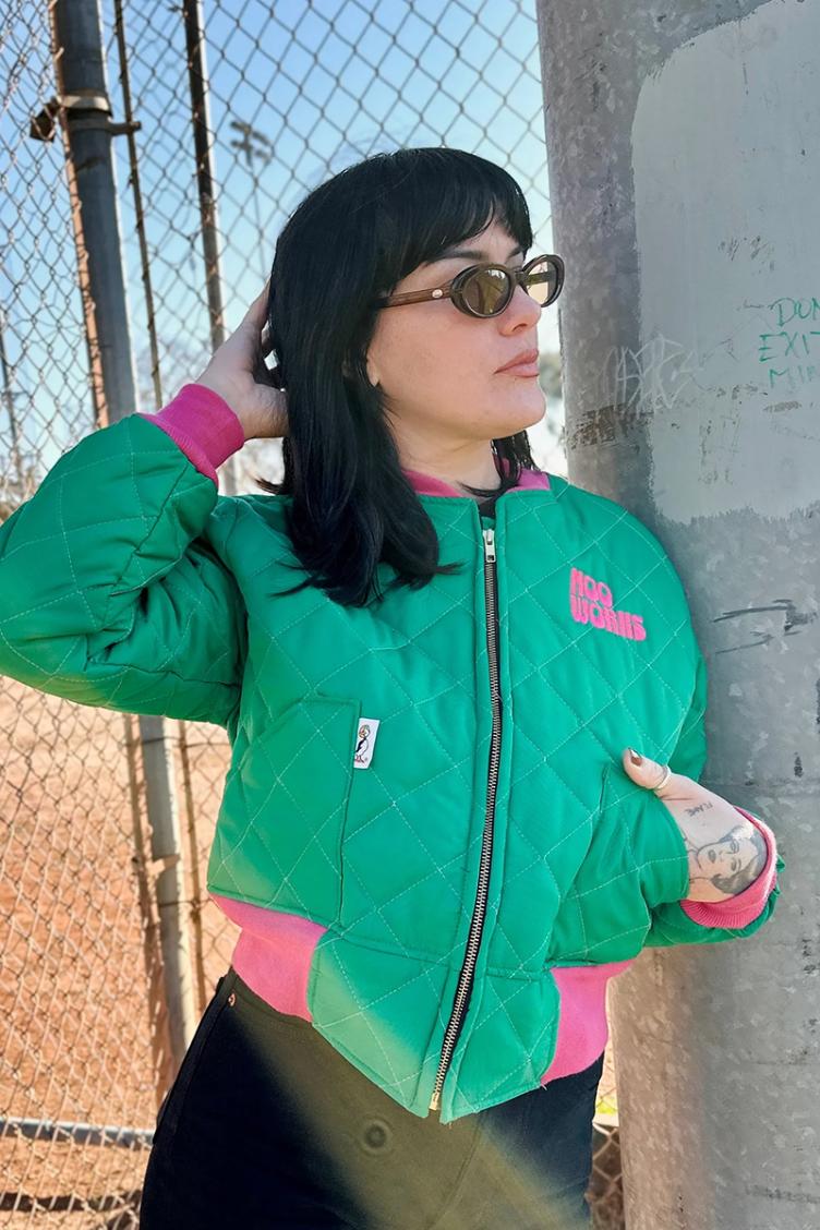 Bomber Jacket green/pink - 0