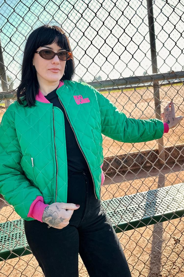 Bomber Jacket green/pink - 3