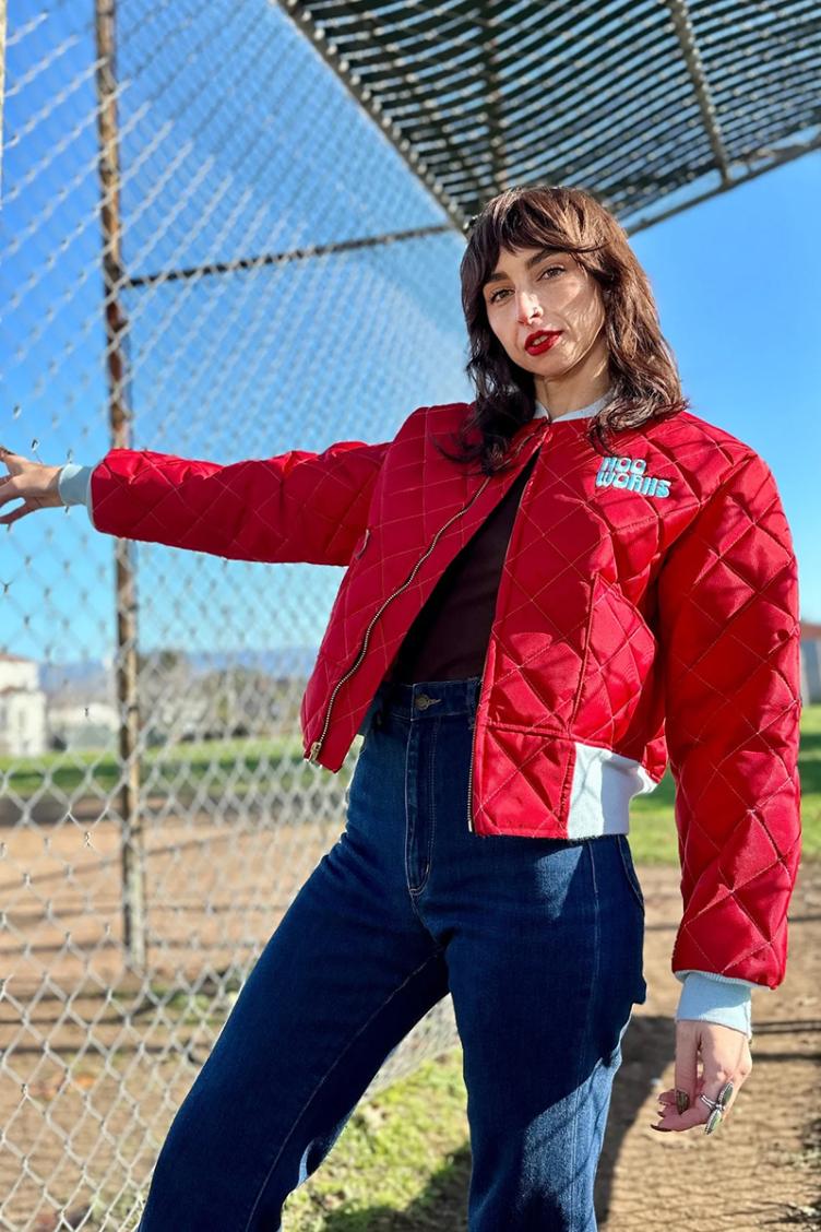 Bomber Jacket red/blue