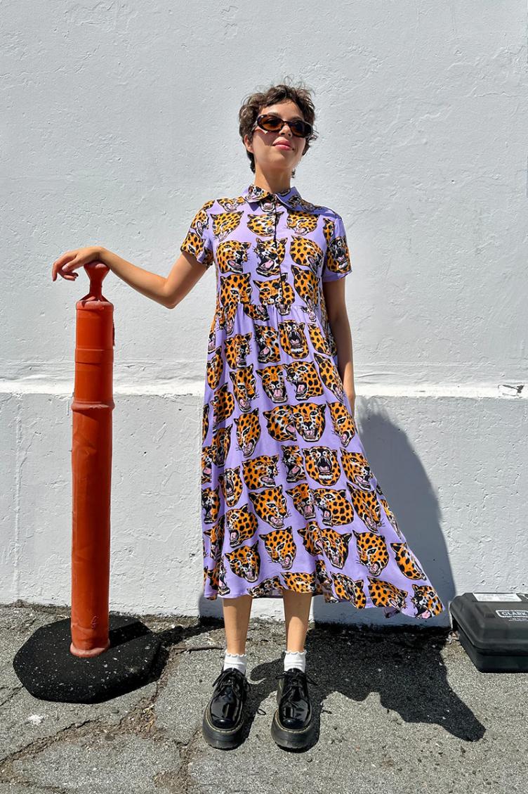 Cassie Dress `Cheetah Head`