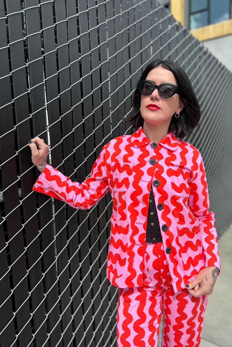 Chore Coat Pink Squiggle - 3