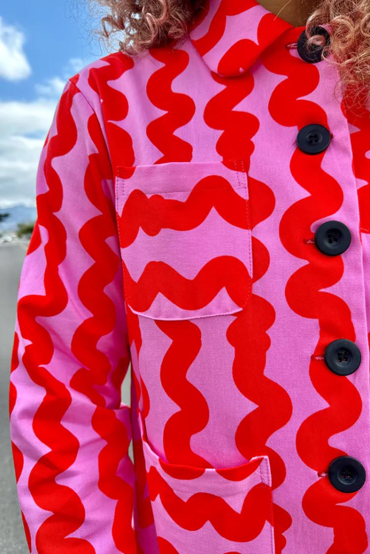 Chore Coat Pink Squiggle - 4