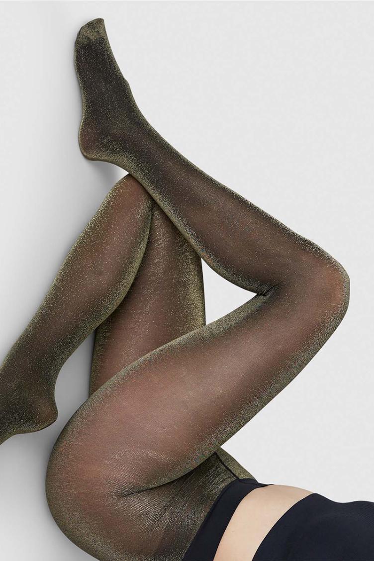 Glitzerstrumpfhose Tora Gold