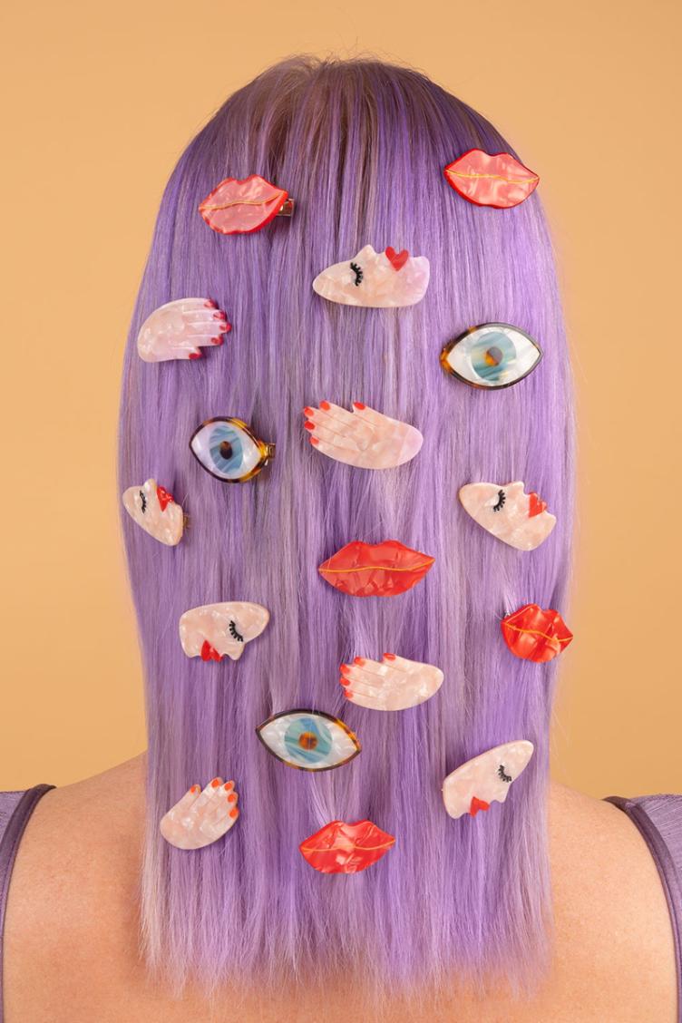 Haarclip Blaue Augen