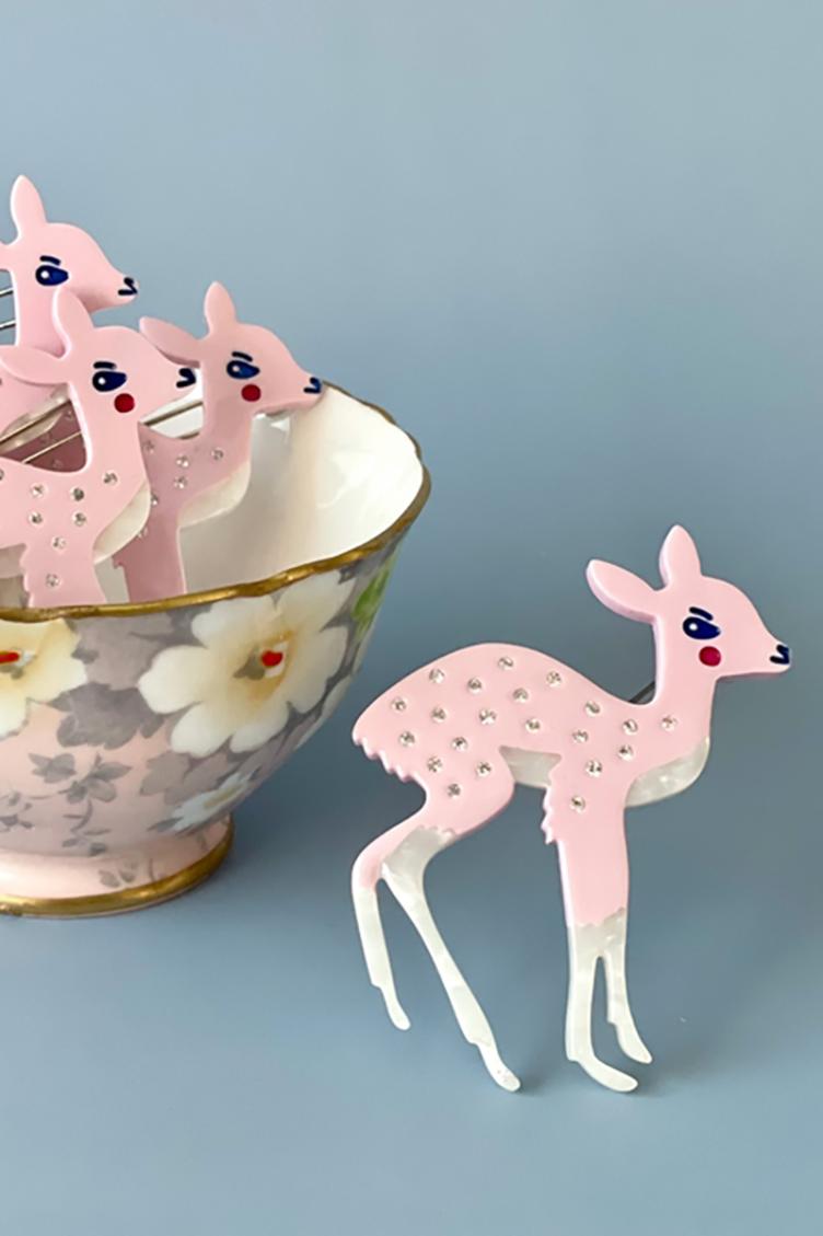 Haarclip Rosa Reh Bambi