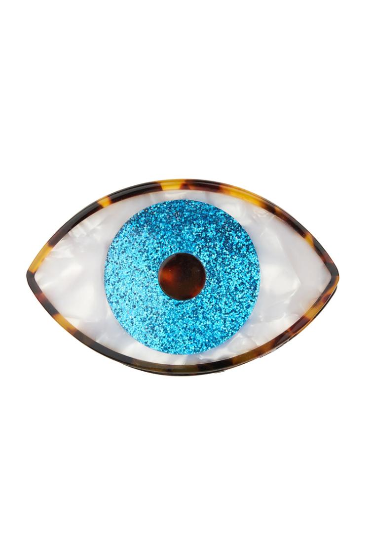 Haarklammer Auge blau glitzer - 5
