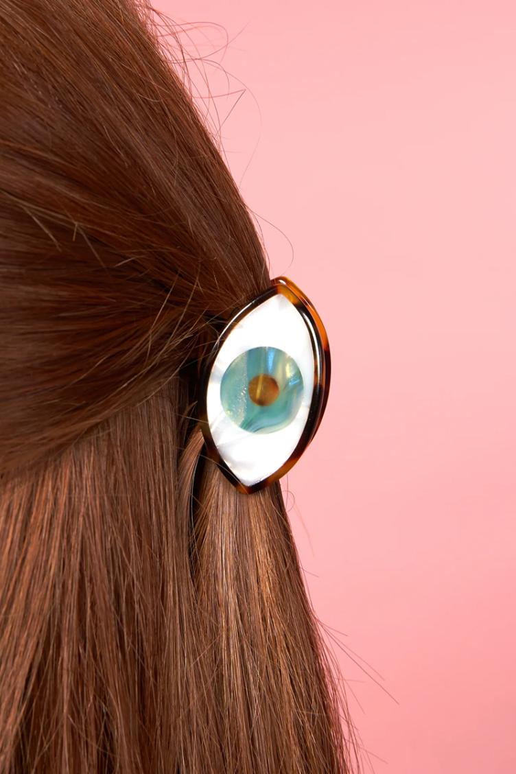 Haarklammer mini Auge blau - 0