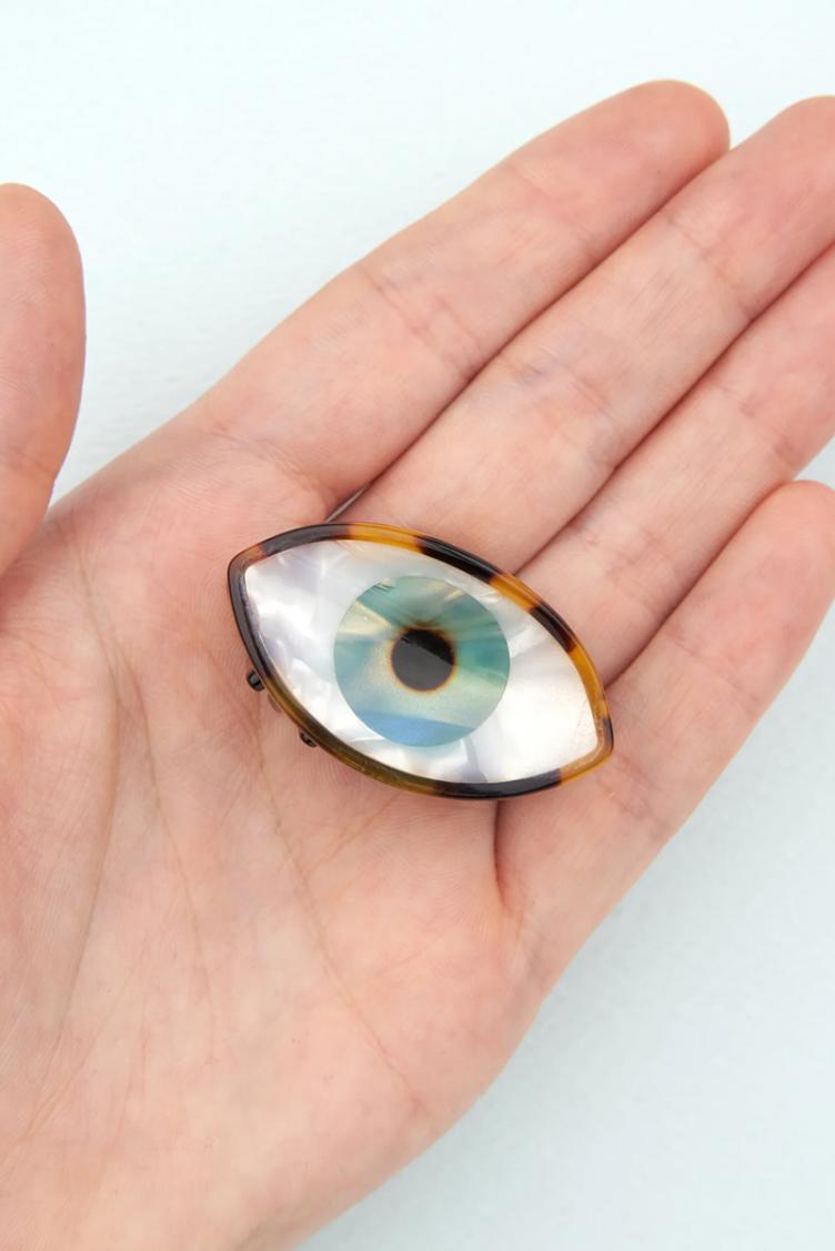 Haarklammer mini Auge blau - 5