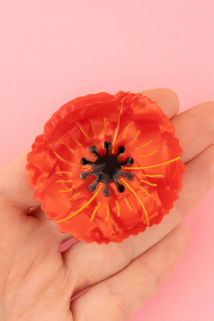 Haarklammer Mohnblume