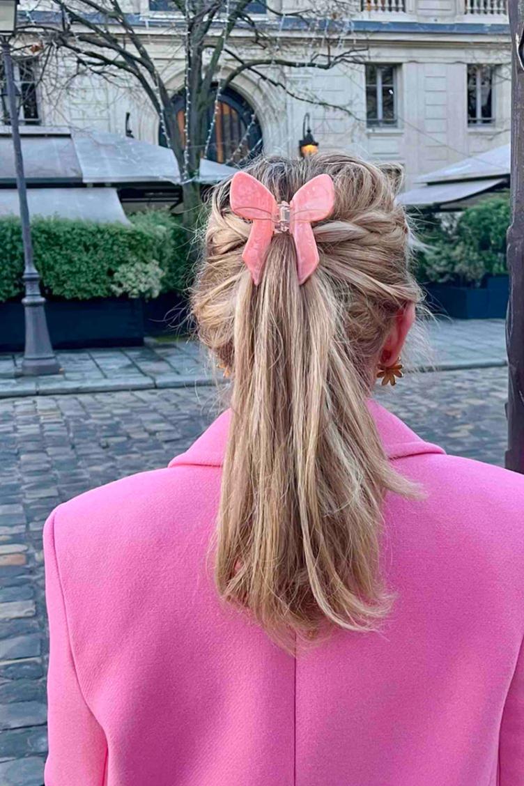 Haarklammer Schleife Rosa