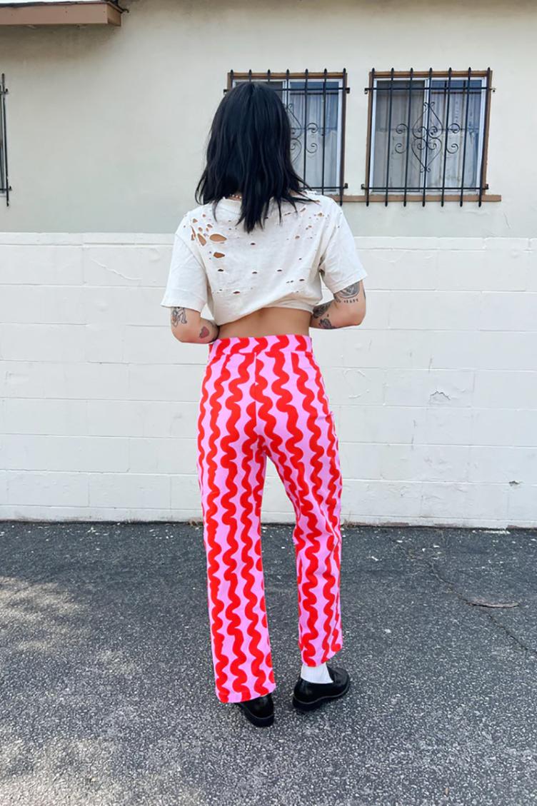 Hose Casual Bell Pink Squiggle - 4