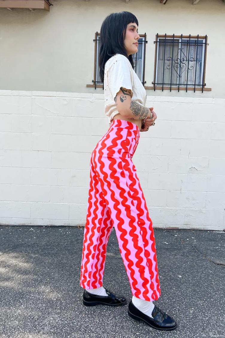 Hose Casual Bell Pink Squiggle - 3