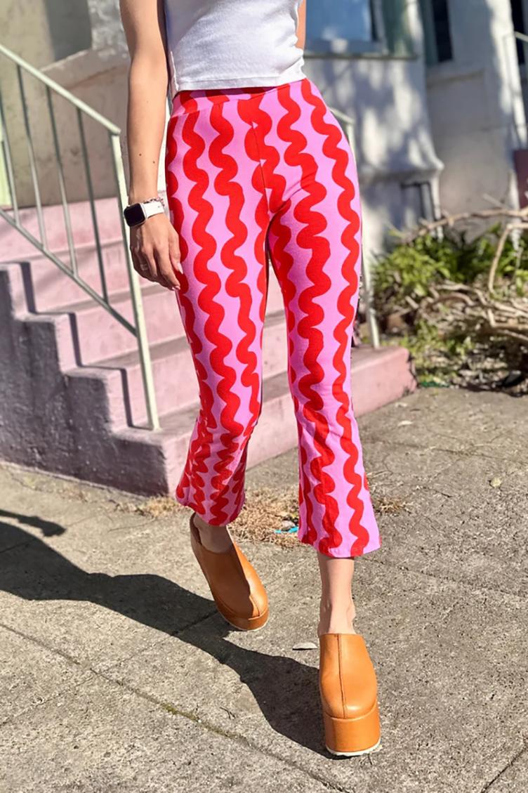 Kick Flare Pink Squiggle - 1