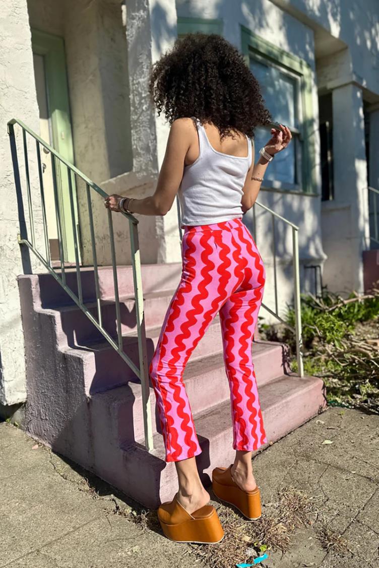 Kick Flare Pink Squiggle - 0