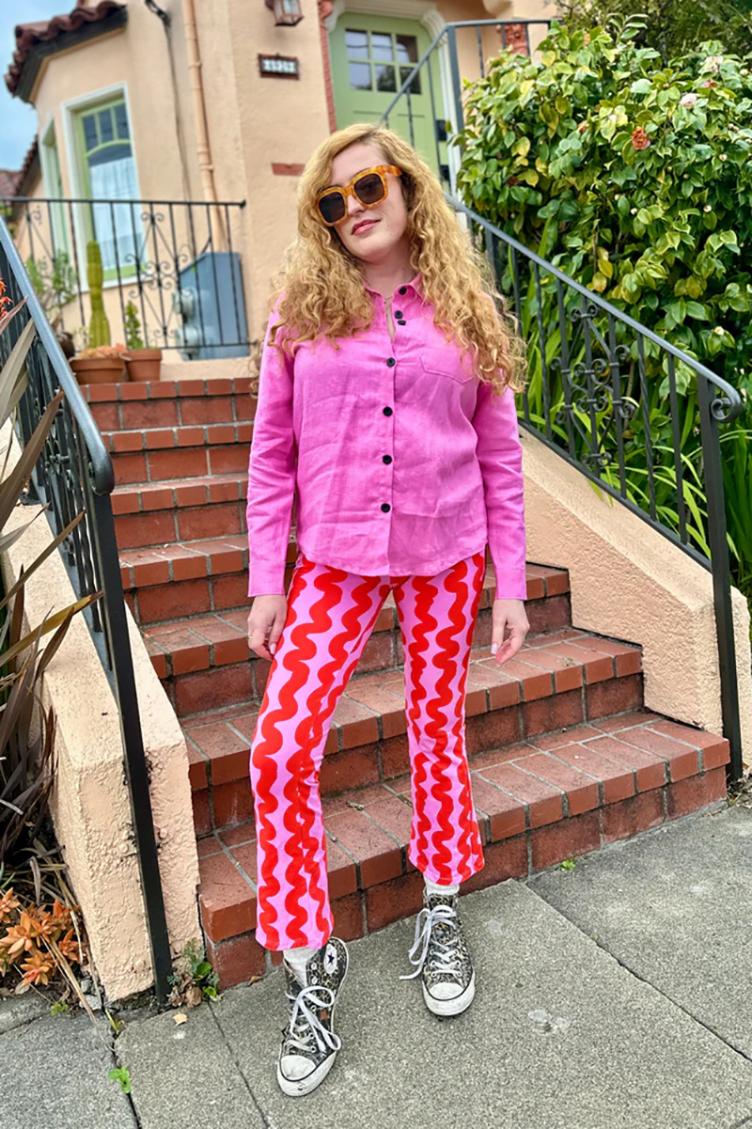 Kick Flare Pink Squiggle - 5