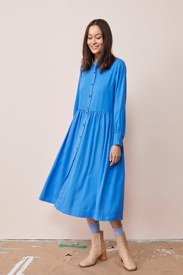 Kleid Ruffle True blue