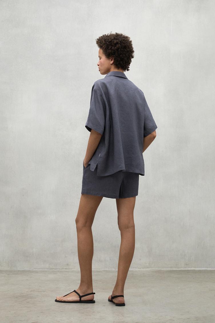 Kurzarmbluse Melania graublau - 4