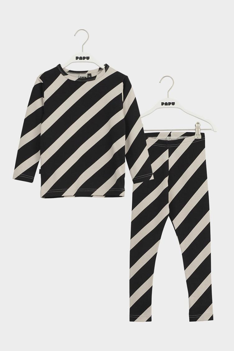 Langarm Shirt mit Leggings Stripes - 1
