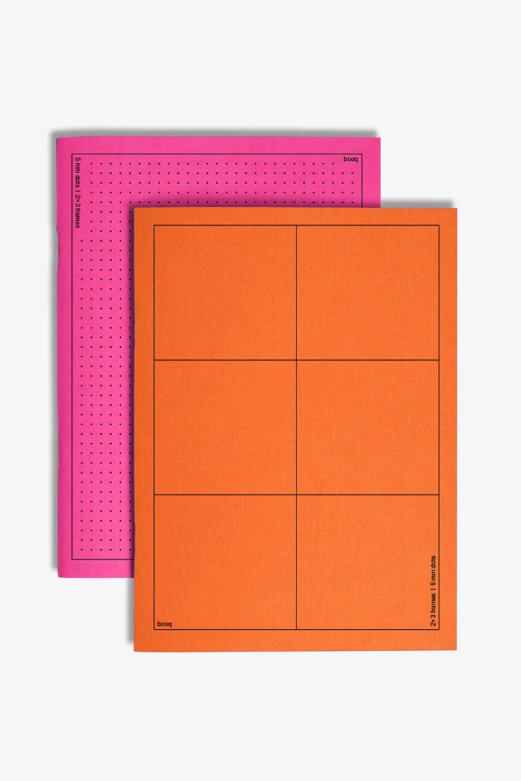 Notizbuch booq orange/pink