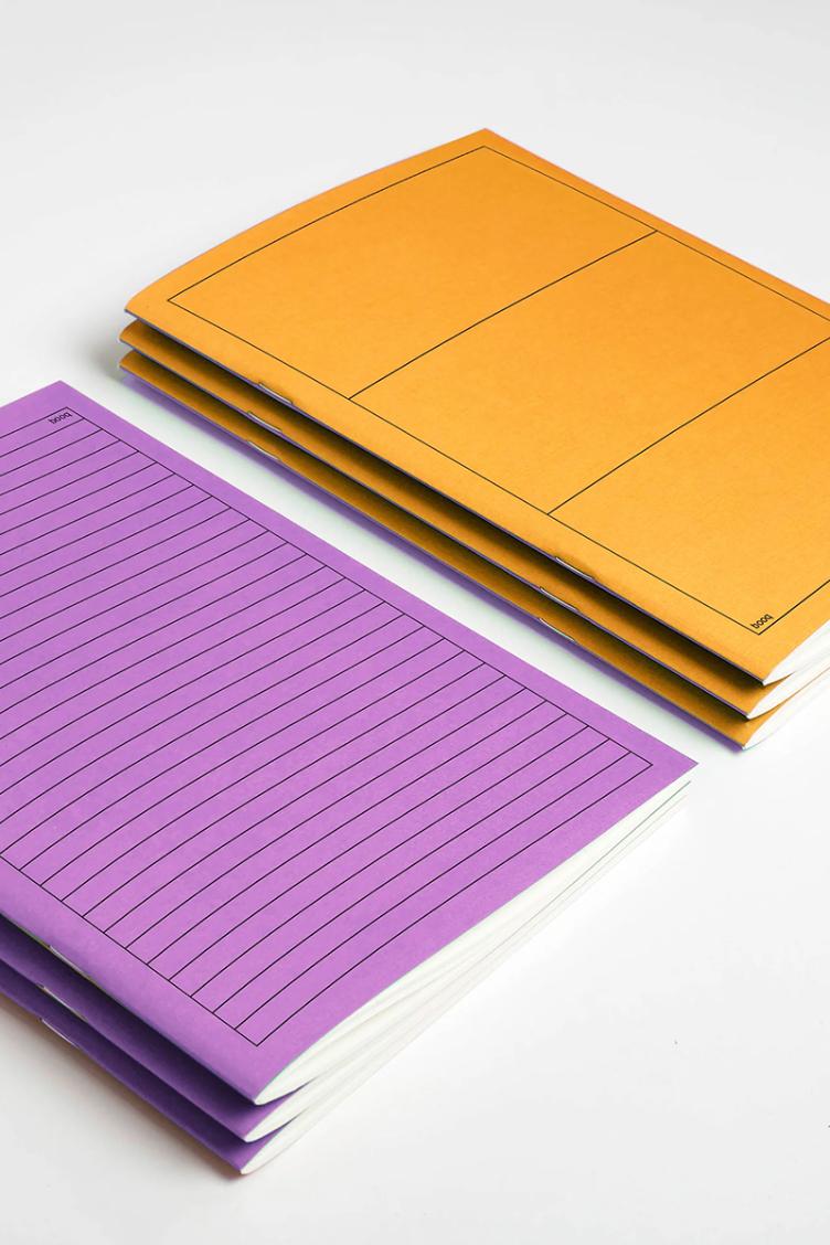 Notizbuch booq yellow/purple