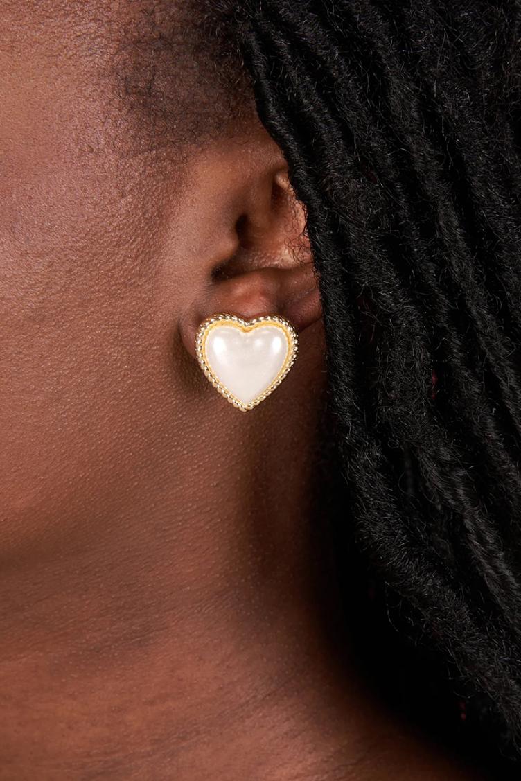 Ohrstecker Herz Perlmutt - 1
