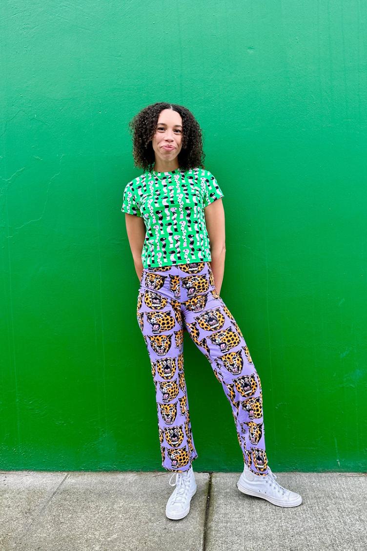 Palazzo Pants Cheetah Head