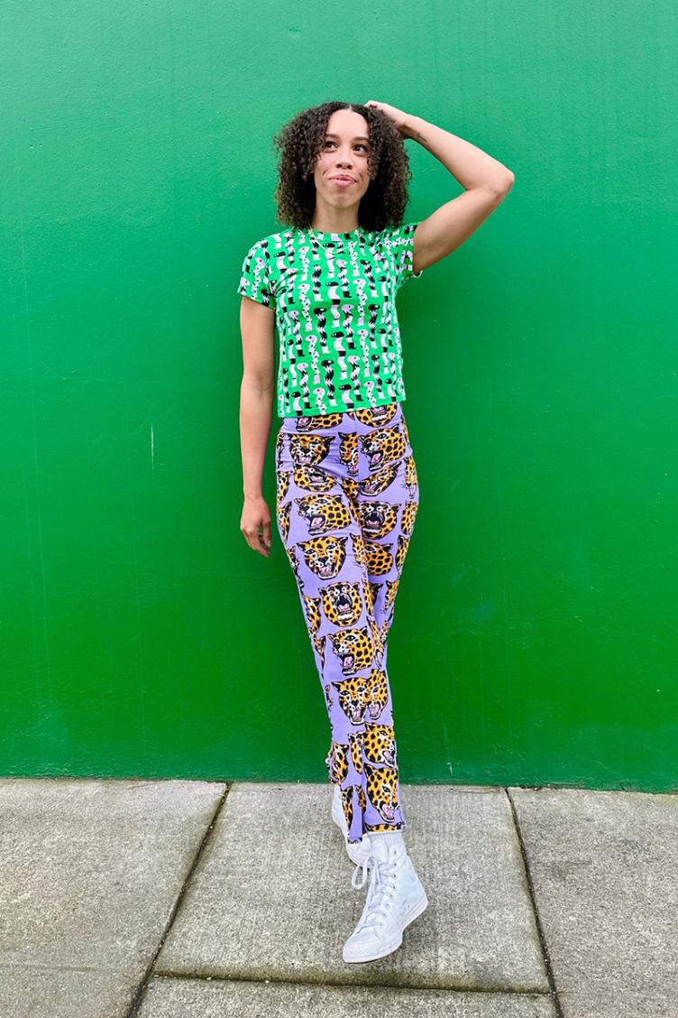 Palazzo Pants Cheetah Head - 2