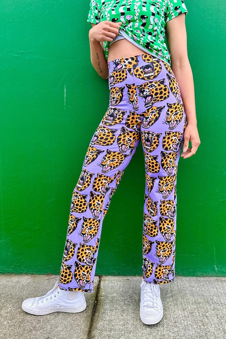 Palazzo Pants Cheetah Head - 1