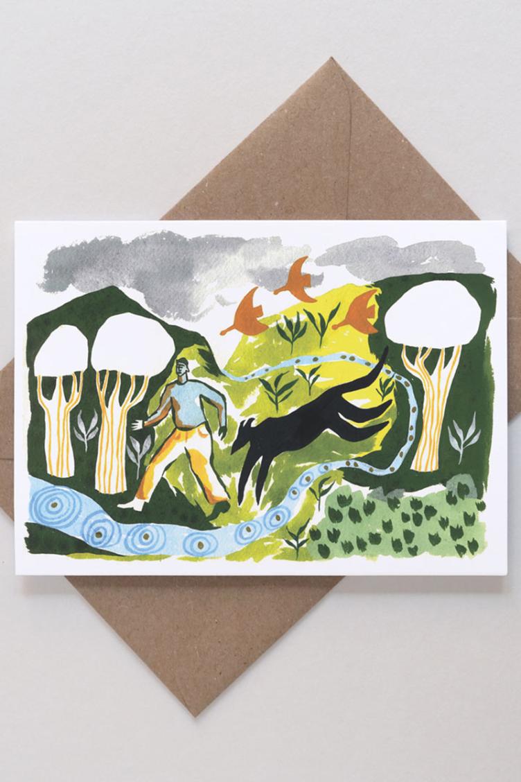 Postkarte Black Dog - 0