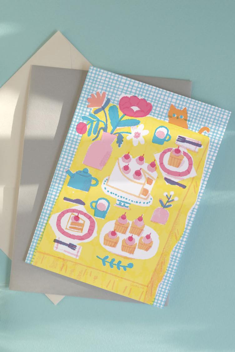 Postkarte Tea Party - 2