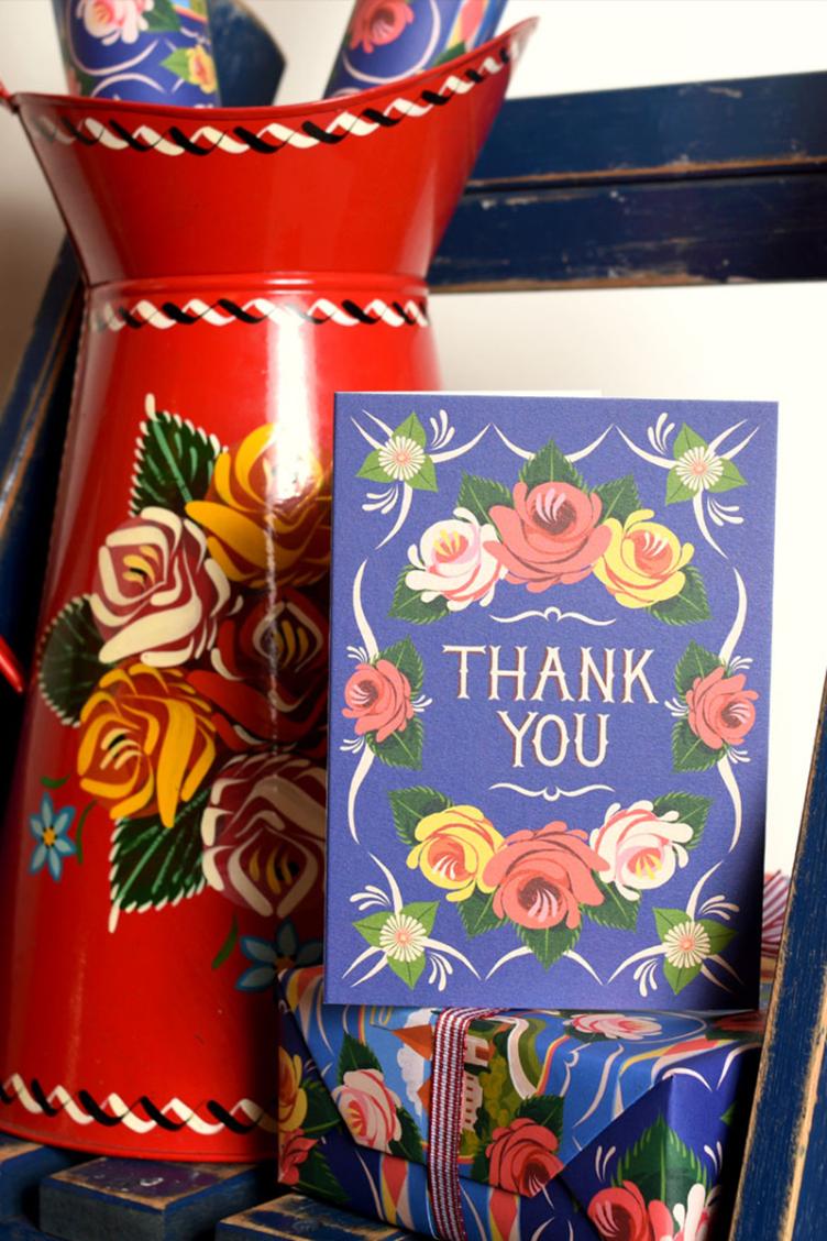 Postkarte thank you flower