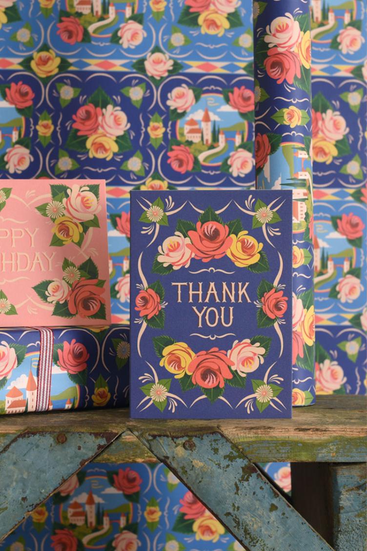 Postkarte thank you flower - 0