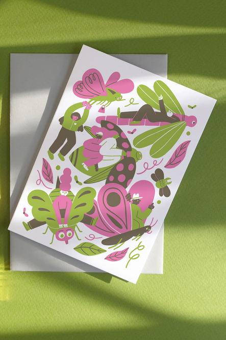 Postkarte Travel Bug - 0