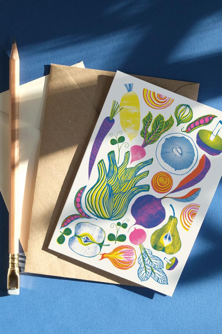 Postkarte Wurzeln+Früchte - 2