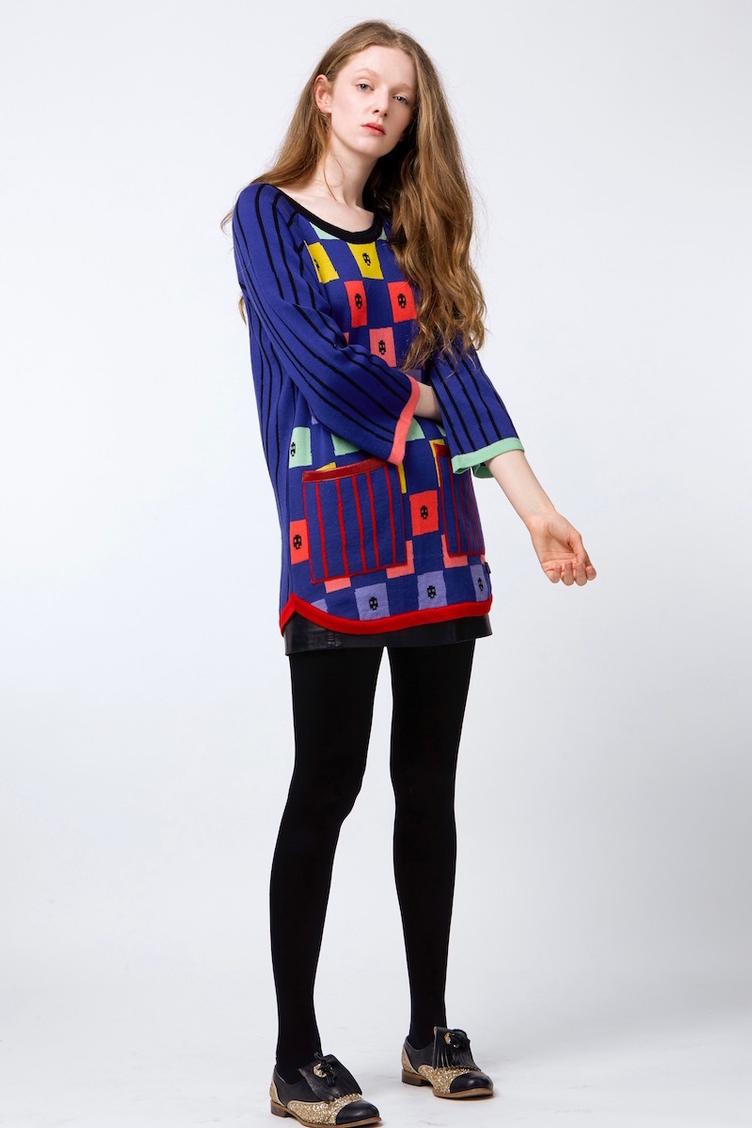 Strickpullover in Blau