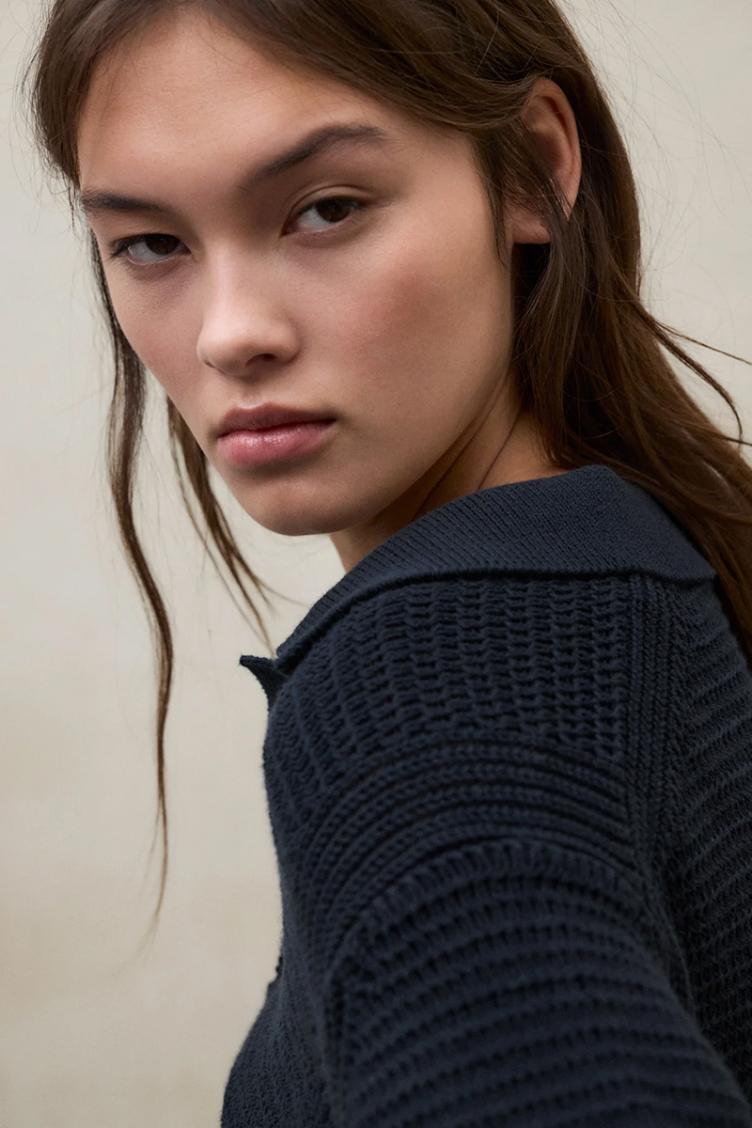 Strickshirt Anna nachtblau - 1