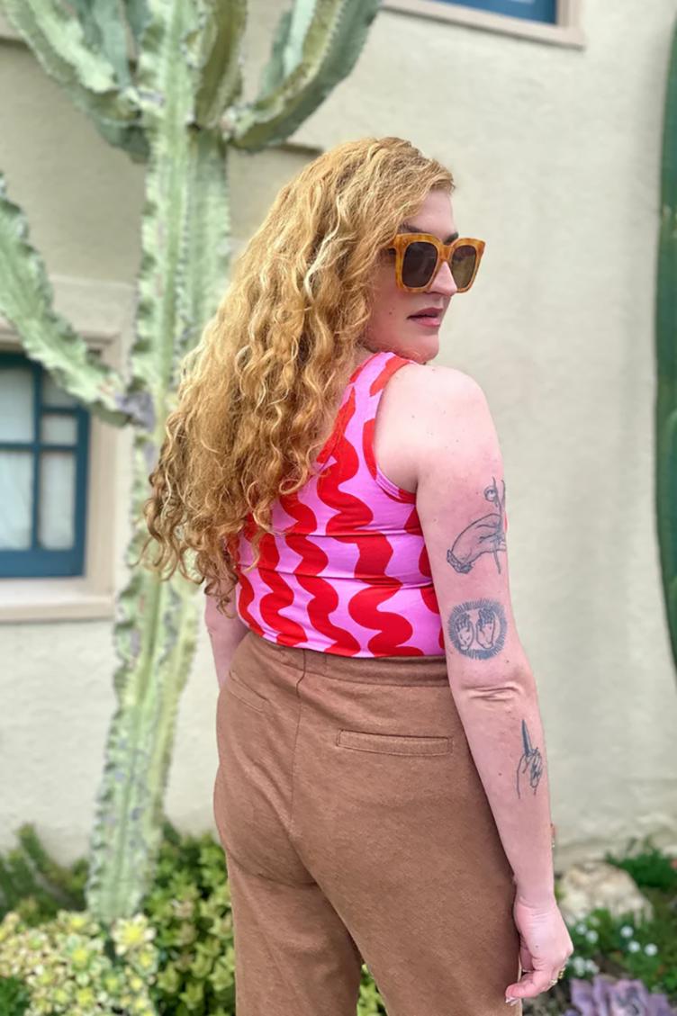 Tank Top Pink Squiggle - 1