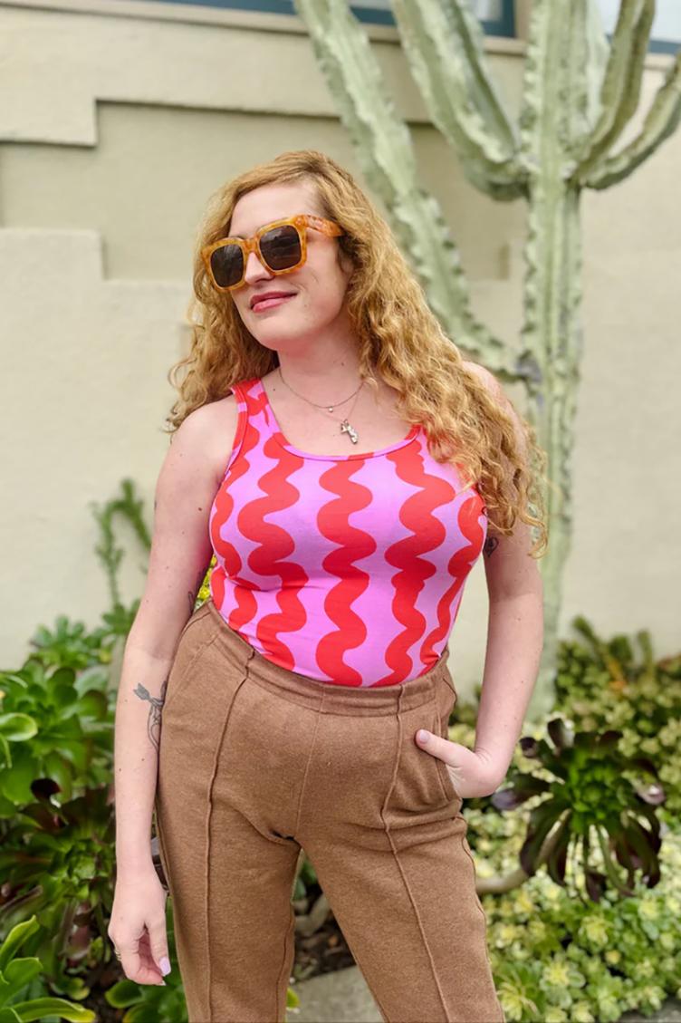 Tank Top Pink Squiggle